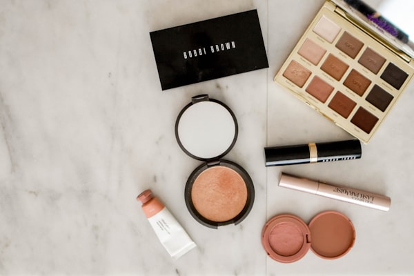 Minimalist Cosmetic Dropper Bottles Flatlay